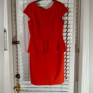 Worthington Pink/Orange/Coral Peplum Career Dress, Size 8